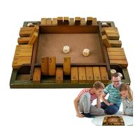 Cierre El Juego De La Caja - Juego De Caja 2 Jugador | Madera El Juego De Dados De La | Juguete De Tablero De Dados Clásico | Juegos De Versiones De Mesa para Niños Aprendiendo Adición A A
