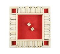 Cierre El Juego De La Caja - Juego De Caja 2 Jugador | Madera El Juego De Dados De La | Juguete De Tablero De Dados Clásico | Juegos De Versiones De Mesa para Niños Aprendiendo Adición A A