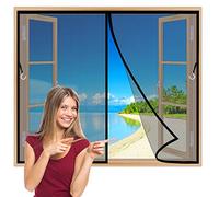Cierre Magnético Automátic 110x120 cm Cortinas Mosquiteras para Ventanas, Cortina de Protección contra Insectos para la Ventanas, Anti insectos moscas y mosquitos Negro Z
