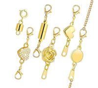 Cierre magnético para collares | 6 cierres para fabricación de pulseras, extensión de collar, cierres para reparación de joyas, uso diario, vacaciones, damas