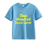 Cierre para Cardigan Girls and Boys Casual Short Sleeved T Shirt 100 Days of School Opening 100 Days Aniversary Personality Loose Short Sleeved Baby Mädchen Shirt, azul celeste, 2-3 años
