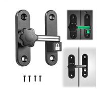 Cierre Puerta Corredera, Luminoso Pestillo Puerta Corredera, Cerradura Puertas Interior 90/180 Grados, Cerrojo Puerta Antirrobo con Tornillos, Pestillos para Puertas para Cocina Baño Dormitorio