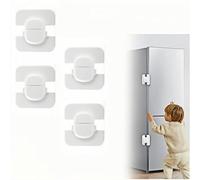 Cierre Seguridad Cajones Bebe 2025 Ultimo Modelo Cierre Nevera Seguro Puertas Bebe Seguridad Puertas Niños Bloqueo de Seguridad con Ajustable sin Taladrar con Adhesivo Fuerte (Paquete de 4 Blanco)