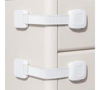 Cierre Seguridad Cajones Bebé Doble Bloqueo Sin Taladrar | Doble mecanismo bloqueo, previene aperturas accidentales, protege de peligros, uso en dresser(Box - pack of 2 White)