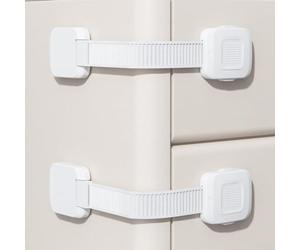 Cierre Seguridad Cajones Bebé Doble Bloqueo Sin Taladrar | Doble mecanismo bloqueo, previene aperturas accidentales, protege de peligros, uso en dresser(Box - pack of 2 White)