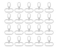 Cierres de bolsa, 20 piezas Clips de gatillo giratorios de aleación de zinc Llavero Ganchos para llaves Tiendas de campaña Cuerdas Accesorios de bricolaje Plata (32mm)