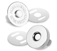 Cierres de botón magnéticos para costura, 24 juegos de cierres magnéticos de 14,2 mm, kit de repuesto para cierre, bolso, ropa, costura, manualidades, color plateado