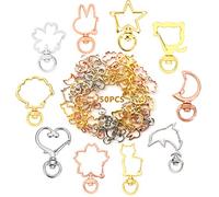 Cierres De Garra De Langosta Giratorios De Metal En Forma De Estrella Para La Fabricación De Joyas, Anillos De Llavero De Aleación Con Cierre De Corazón Para Manualidades (10 patrones)