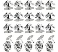 Cierres de Mariposa,50 Piezas Embrague de Mariposa con Pines en Blanco,Mariposa Pin Embrague,Broche Pins,Alfileres de Corbata para Manualidades DIY Fabricaciónde Joyería(Plata)