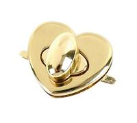 Cierres Metálicos para Bolsos 20 cierres giratorios de aleación Meetee con forma corazón for bolsos, hebilla metal, bolso DIY(Gold1,4pcs)