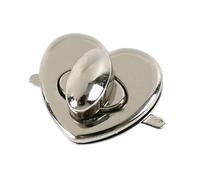 Cierres para Bolsos 20 cierres giratorios de aleación Meetee con forma corazón for bolsos, hebilla metal, bolso DIY(Silver2,10pcs)