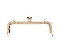 Cierres para Bolsos Cuentas rectangulares en relieve de 20CM, broche marco Metal for bolso DIY, mano for mujer, accesorios for bolsos Se utiliza para hacer bolsos de crochet, bolsos to(20CM lightgold)