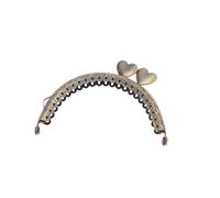 Cierres Para Bolsos Monedero de Metal con cabeza de corazón for bolso de mano, 2 uds., mango de marco Vintage de 8,5 cm, cierre de broche tipo beso, accesorio for hacer bolsos DIY(Brown)