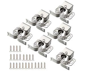 Cierres para Puert,12 piezas Cierres de Doble Rodillo,Zinc Plateado pestillo puerta candado,para el hogar, gabinete, muebles (Plata)