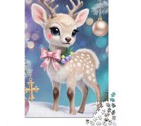 Ciervo 1000 Piezas Papel Xmas Fawn Puzzle para Adultos Portátil Noche De Juegos En Familia Desafiante Y Divertido Ocio En Casa 70x50cm/1000pcs
