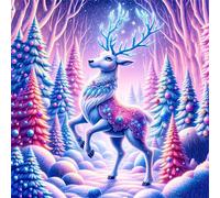 Ciervo árbol sueños Puzzle de 200 Piezas para Adultos, 28x28cm Puzzle Adultos 200 Piezas, Juguetes Desafiantes DIY Puzzles Imposible, Rompecabezas Clásicos para Toda la Familia