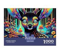 Ciervo Bosque Fantasía Puzzle de 1000 Piezas Papel para Adultos Estilo Arte Colorido Juego de Puzzle 1000 Piezas Relajación Decoración Hogar Regalo 70x50cm/1000pcs