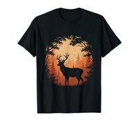 Ciervo Caza Bosque Silueta Vida Silvestre Buck Ci Camiseta