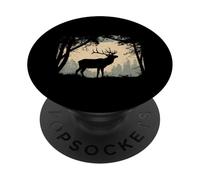 Ciervo Caza Bosque Silueta Vida Silvestre Buck Ci PopSockets PopGrip Adhesivo