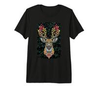 Ciervo Colorido Orgánico Vida Silvestre Espíritu Bosque Cuernos C Camiseta Premium