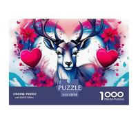 Ciervo Colorido Puzzle para Adultos Puzzle de 1000 Piezas Juego de Papel Arte Emoción Escena Puzzle para Toda la Familia Decoración Regalo Relajante 52x38cm/1000pcs