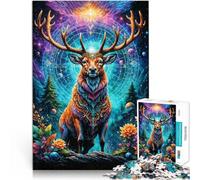 Ciervo Coronado del Universo Puzzle de 1000 Piezas para Adultos para el Juguete de desafío de Juego Educativo Juego de desafío único 38x26cm