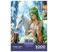 Ciervo de Hada 1000 Piezas Puzzle Clásico Magia de Bosque Encantado Paquete De Puzzle, Cartón Premium - Hit Entre Los Mayores, Regalo De Inauguración, Diversión En Casa O Fiestas 52x38cm/1000pcs