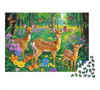 Ciervo del Bosque Puzzle 1000 Piezas para Adultos Material Papel Rompecabezas Bosque Ejercicio Mental Decoración Pared 52x38cm/1000pcs