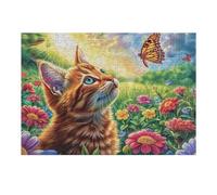 Ciervo del Bosque Puzzle 300 Piezas Familiar Pasatiempo Kitten Butterfly Bloom Rompecabezas 3D para Familia Juguete Educativo Construir Maquetas Aliviar Estrés 300 PCS