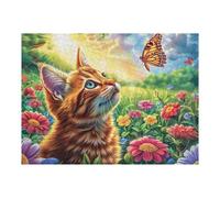 Ciervo del Bosque Puzzle 500 Piezas 3D Creativo Detallado Kitten Butterfly Bloom Rompecabezas para Hombres Y Mujeres Decoración Hogar Moderno Construir Maquetas 500 PCS