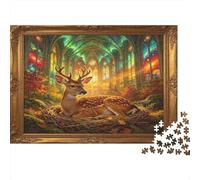 Ciervo del Bosque Puzzle de 1000 Piezas Papel para Adultos Salón Luminoso Relajación Hogar Juego Familiar 38x26cm/1000pcs