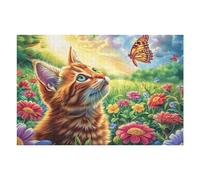 Ciervo del Bosque Puzzles 1000 Piezas Juguete Educativo 3D Kitten Butterfly Bloom Rompecabezas Familiar para Toda La Familia Entretenimiento Creativo Decorativo 1000 PCS