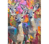 Ciervo Diamond Painting Kit Completo, 5D Diamond Painting Animal Pintura Diamante Niños DIY Cristal Strass Punto de Cruz Manualidades Puzzle Diamantes Adultos para Decoración Hogar 80x110cm b7-11A