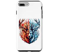 Ciervo Fuego Hielo Dualidad Invierno Verano Carcasa para iPhone 7 Plus/8 Plus
