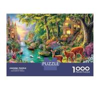 Ciervo Junto al Arroyo del Bosque 1000 Piezas Puzzle Paisaje Rural Set De Puzzle, Cartón Premium - Antiestrés Y Decoración, Regalo para Mujeres Y Hombres, Entrena El Cerebro 52x38cm/1000pcs