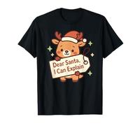 Ciervo Kawaii Querido Santa I Can Explain Funny Christmas Christmas Camiseta