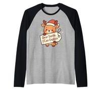 Ciervo Kawaii Querido Santa I Can Explain Funny Christmas Christmas Camiseta Manga Raglan