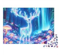 Ciervo Luminoso Hongos del Bosque Puzzle de 1000 Piezas Papel para Adultos Relajación Decoración Regalo 38x26cm/1000pcs