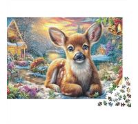 Ciervo Navideño 1000 Piezas Puzzle para Adultos Chihuahua del Pueblo Divertido, y Estimulante Puzzle para Adultos - Descubre el Puzzle 100% Cartón Reciclado Juegos Educativos Puzzle 52x38cm/1