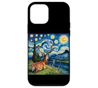 Ciervo Noche Estrellada Van Gogh Serene Bosque Animal Arte Carcasa para iPhone 12 mini