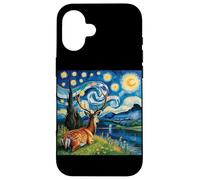 Ciervo Noche Estrellada Van Gogh Serene Bosque Animal Arte Carcasa para iPhone 16