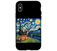 Ciervo Noche Estrellada Van Gogh Serene Bosque Animal Arte Carcasa para iPhone X/XS