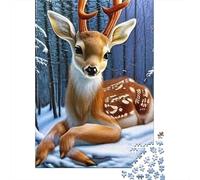 Ciervo Paquete De 1000 Piezas Snow Fawn Papel Ecológico Personas Que Aman Entrenamiento Cerebral Portátil Fácil Almacenar Rompecabezas 70x50cm/1000pcs
