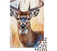 Ciervo Paquete De 1000 Piezas Watercolor Ciervo Papel Ecológico Personas Que Aman Entrenamiento Cerebral Fácil Limpiar Noche De Juegos En Familia 70x50cm/1000pcs