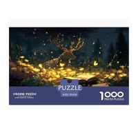 Ciervo Puzzles 1000 Piezas Juego De Reto Juguete Adultos Y Más De 12 Años Bosque de Luciérnagas Puzzles Creativos Diversión Familiar Actividad De Ocio Regalo Decoración Hogar 70x50cm/1000pcs