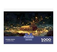 Ciervo Puzzles 1000 Piezas Juego De Reto Juguete Adultos Y Niños Bosque de Luciérnagas Juego De Puzzle Diversión Familiar Ejercicio Mental Regalo Decoración Hogar 70x50cm/1000pcs