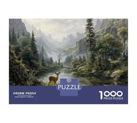 Ciervo Rompecabezas 1000 Piezas De Madera Impresión De Alta Definición Multicolor Animales de la Jungla Juego Rompecabezas Obra De Artee 70x50cm/1000pcs