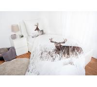 Ciervo Set Ropa de Cama Paisaje de Invierno 2tlg. 135x200 CM 100%Algodón