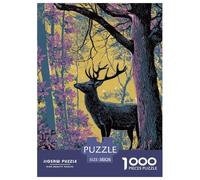 Ciervos 1000 Piezas Rompecabezas Juego De Familia Clásico Vida Silvestre Puzzles Bonita Decoración Rompecabezas para Adultos Y Niños 38x26cm/1000pcs