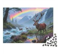 Ciervos Puzzle De 1000 Piezas Ciervos Herd by The Creek Rompecabezas para Adultos De 1000 Piezas Decoracion Hobby 1000pcs (75x50cm)